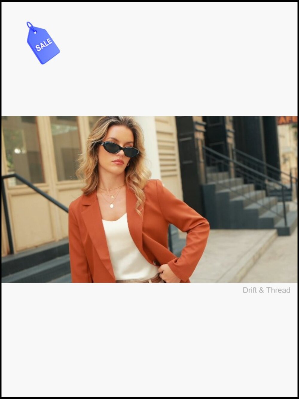 Women's Blazer Open Front Long Sleeve Business Casual Jacket with Pockets - Picture 5 of 7